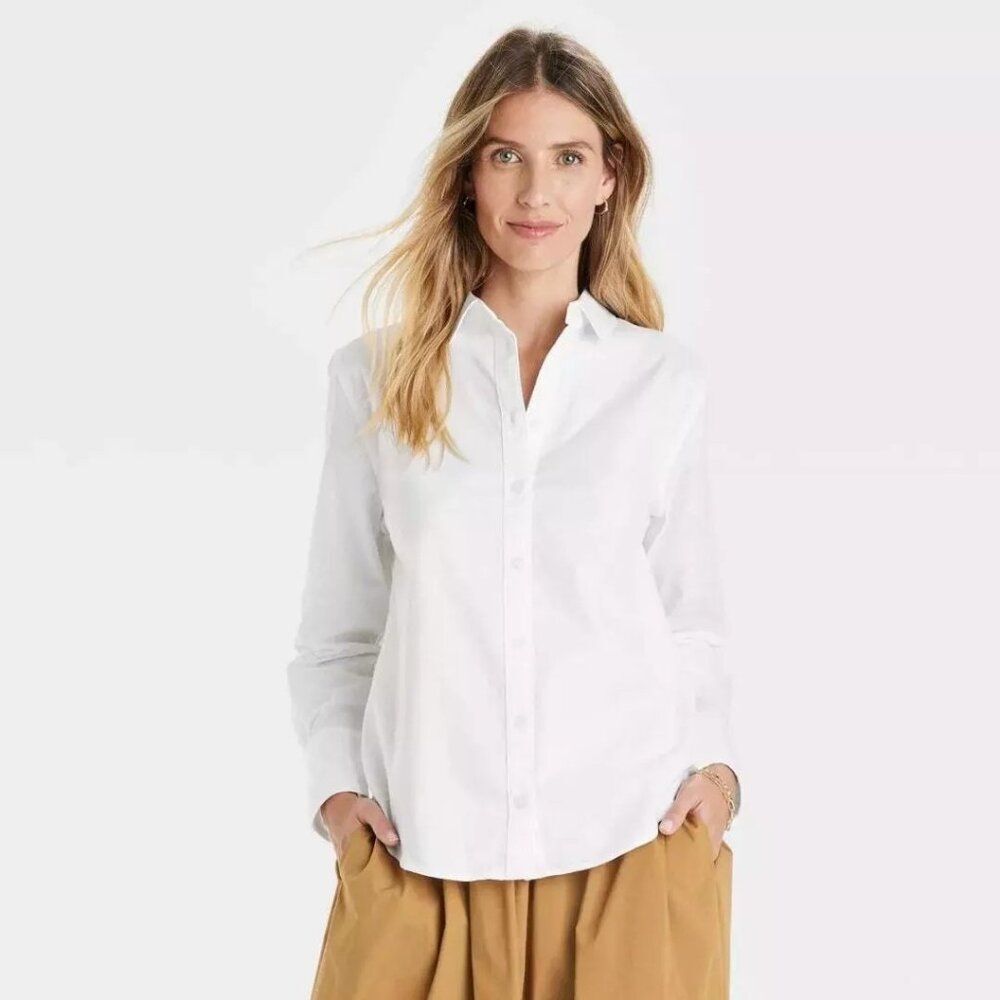 A New Day Women's White Button-Up Shirt XL